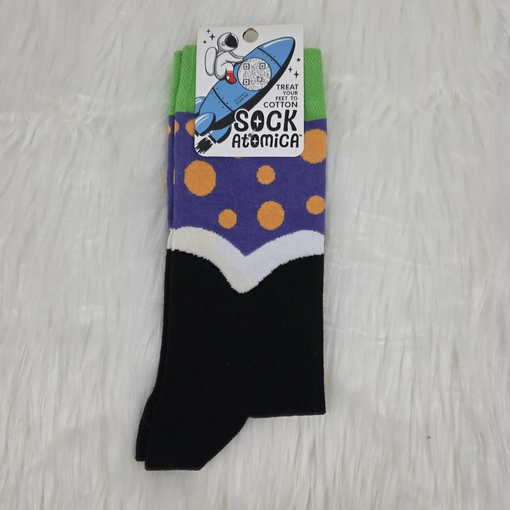 Men's Colorful Leperchaun Socks - Purple, Orange, Green, Black